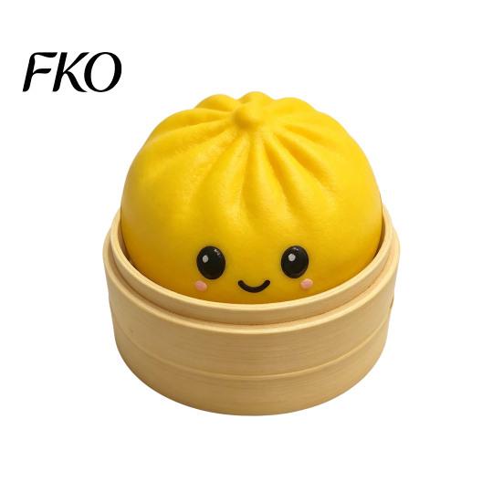 Portable Stress Reliever Press Button Keychain, Steamed Bun Decompression Toy with Smiling Face Pattern, Fidget Keychain Slow Rebound Feel Mini
