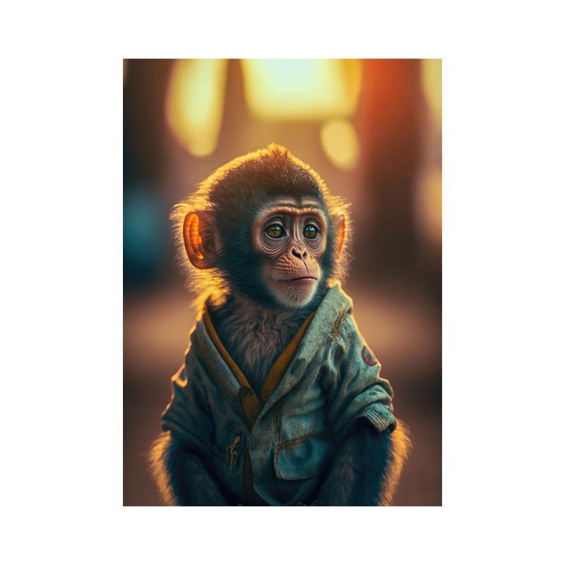 

Картина «Обезьяна Доктор и ребенок» фантастическая настенная живопись на холсте антропоморфный постер с животными для гостиной домашний декор Cuadros 60x80cm No Framed