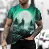 2025 Wolf T Shirt For Mens Animal Print Short Sleeve Top 3D Casual Street Man's T-shirt Oversized Tee Shirt Men Vintage Clothing