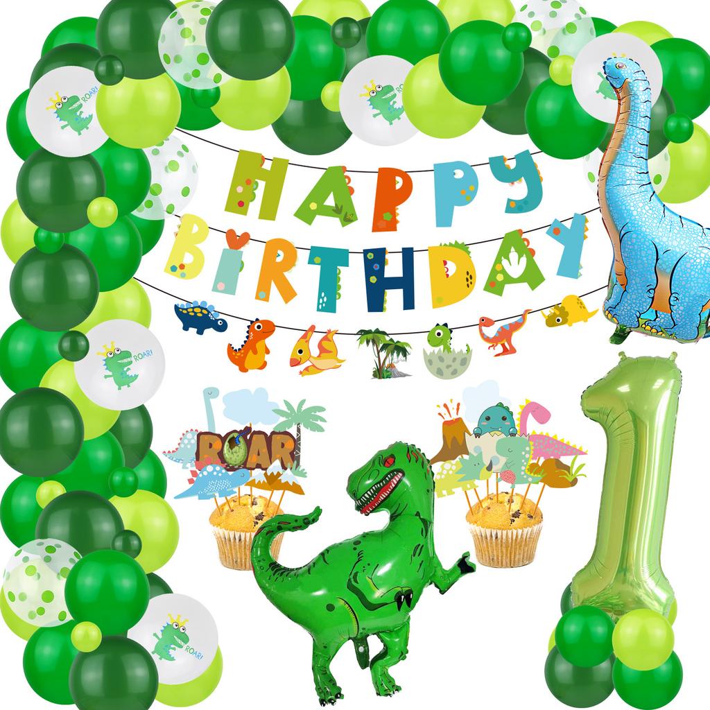 Dinosaur Theme Suit, Boy And Girl Birthday, Baby Birthday Party Decoration, Dinosaur Balloon Background Wall