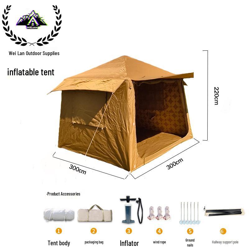 Inflatable One-Piece Tent: Windproof & Rainproof, Portable Oxford Cloth for Outdoor Camping