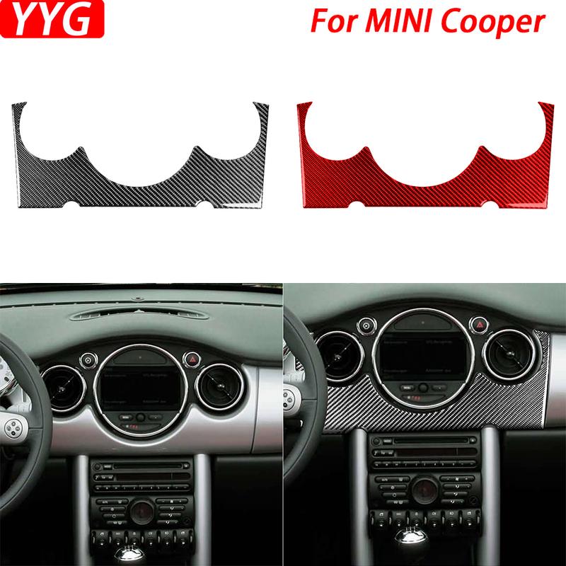 For Mini Cooper Hatch One R50 R53 2002-2004 Carbon Fiber Dashboard Central Control Panel Cover Car Interior Accessories Sticker