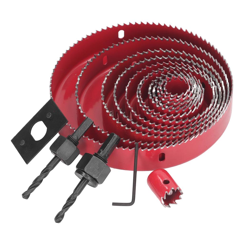 17ks Sada děrovek Bimetalové vrtáky Sada pro těžké dřevoobrábění Fréza s přenosným kufříkem pro