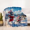 Christmas Tom and Jerry Santa Claus Snowscape Wall Art PrintBlanket Flannel Throw Blanket for Sofa, Bed, Travel, Camping, Office