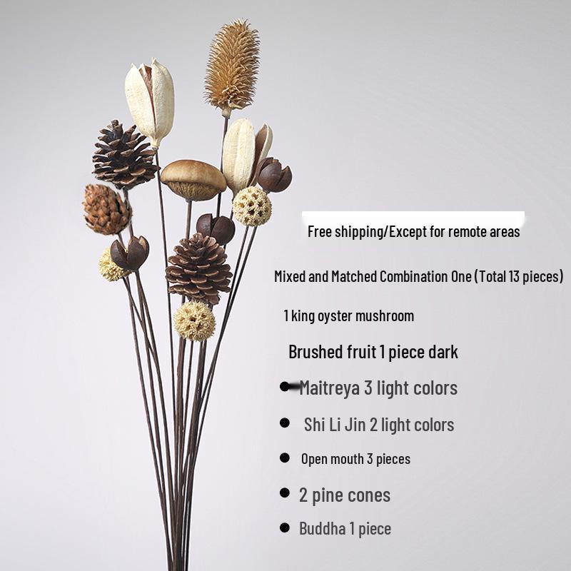 Magnolia Simulation Flower Arrangement: Floor-Standing Dried Branch Bouquet for Bedroom & Living Room Décor