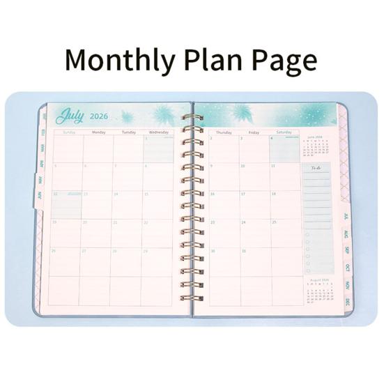 2026 Weekly Monthly Planner Portable A5 Size Agenda Notepad Stylish Design Schedule Book School Supplies