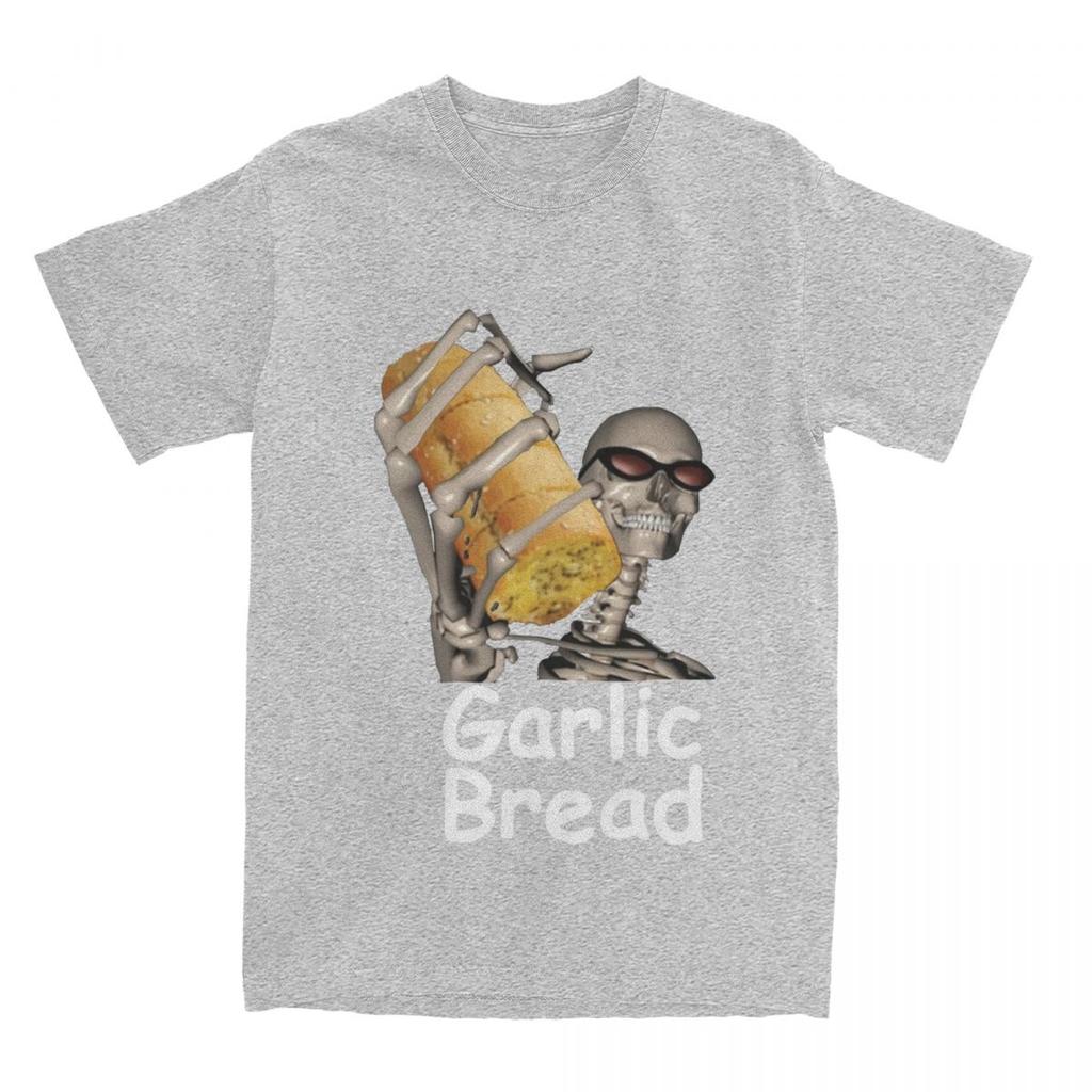 Couple T-Shirt Garlic Bread T-Shirts Fashion Funny Skeleton Meme Summer Tees Y2K Funny Design Cotton Clothes Plus Size 5XL
