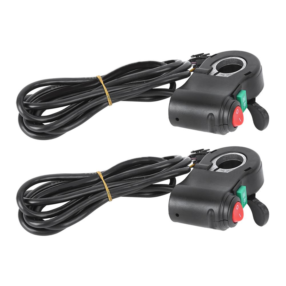 2PCS Plastic Black 98percent  Efficiency Real Time Display Thumb Cruising Multifunction Electric Bike