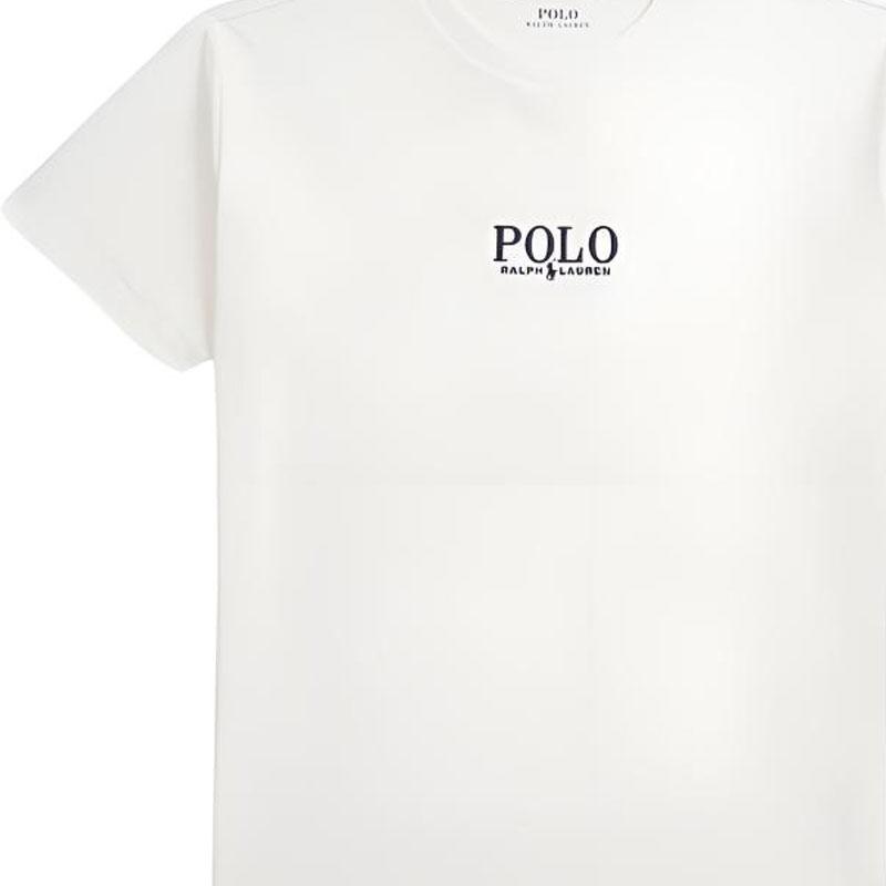 Polo Ralph Lauren T-Shirt Ss25 Solid Color Round Neck Letter Logo Short Sleeve Kids tops White CWPOTSHY8021040-100