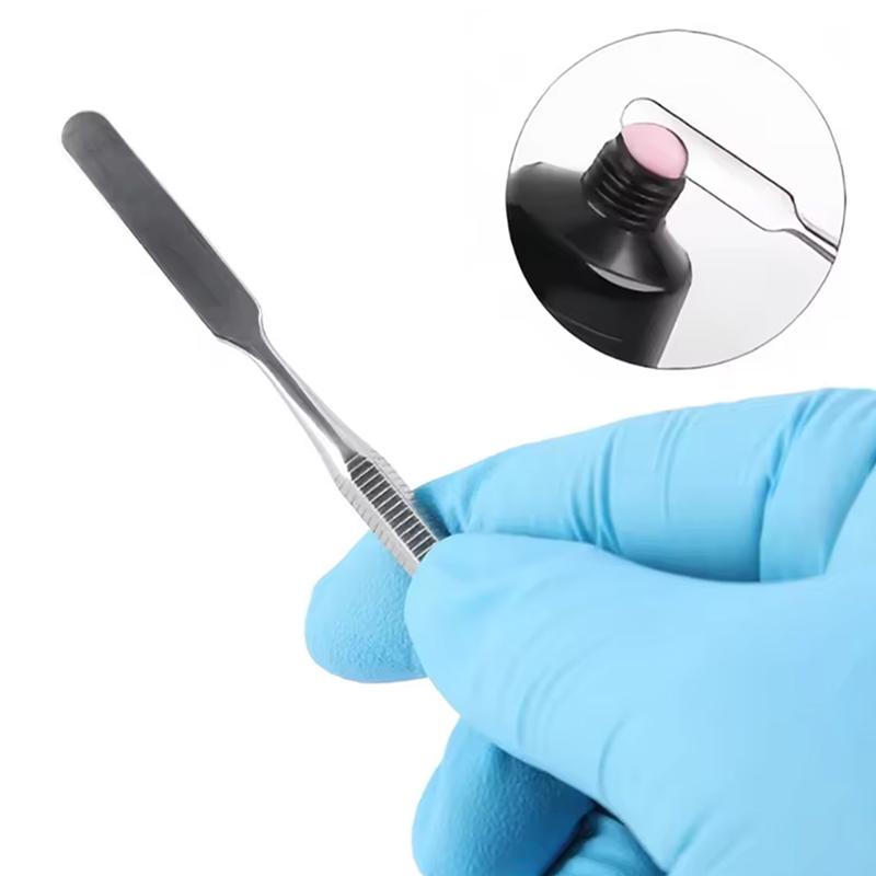 3 Adet Diş Çimentosu Spatulası Paslanmaz Çelik Karıştırma Spatulası Ekipmanı Çift Taraflı Tırnak Sanatı Makyaj Fondöten Karıştırma Çubuğu