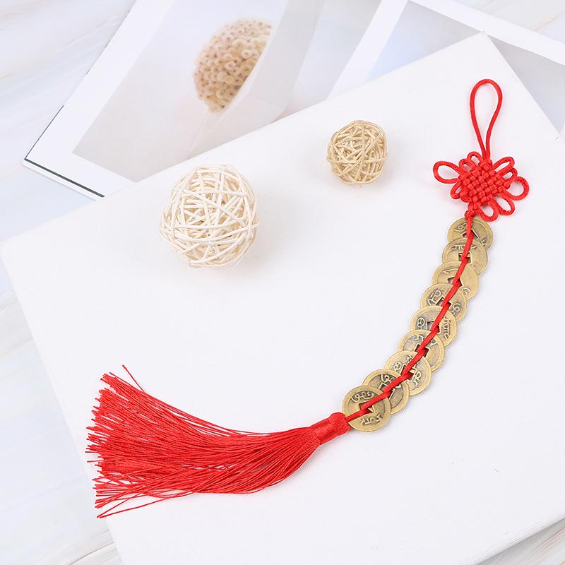 Čínské feng shui mince štěstí bohatství 9 císařských mincí domácí auto závěsný řetězec