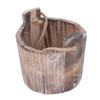 Barrel Planter Round Vintage Rustic Style Wall Hanging Wooden Garden Flower Pot for Garden Patio