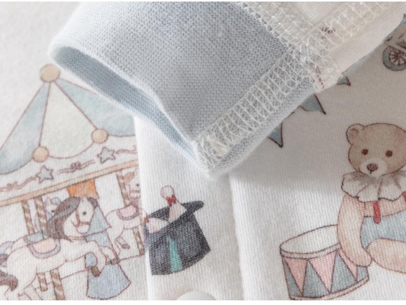 Quilted Baby Two-Piece Homewear Set - Front-Opening Thin Cotton for Autumn/Winter