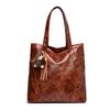Large-capacity Mom Bag, Middle-aged Tote Bag, Tie-dyed Soft Leather Hand-held Shoulder Bag
