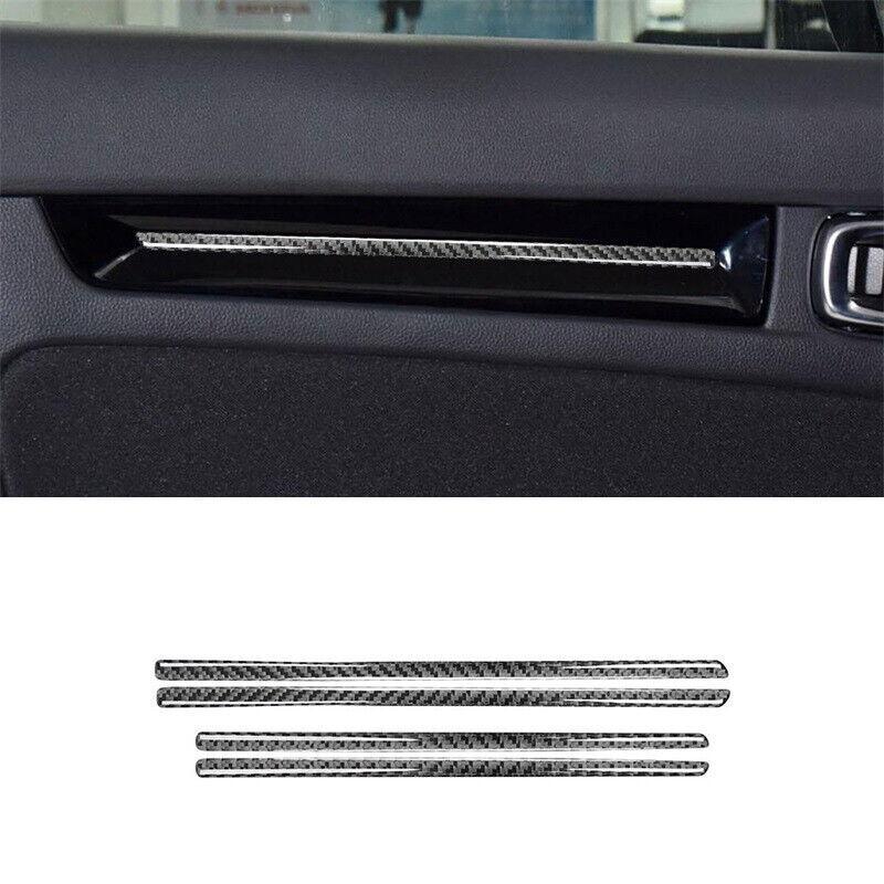 4PCS Real Carbon Fiber Car Door Interior Strip Trim For Honda 11th Civic
