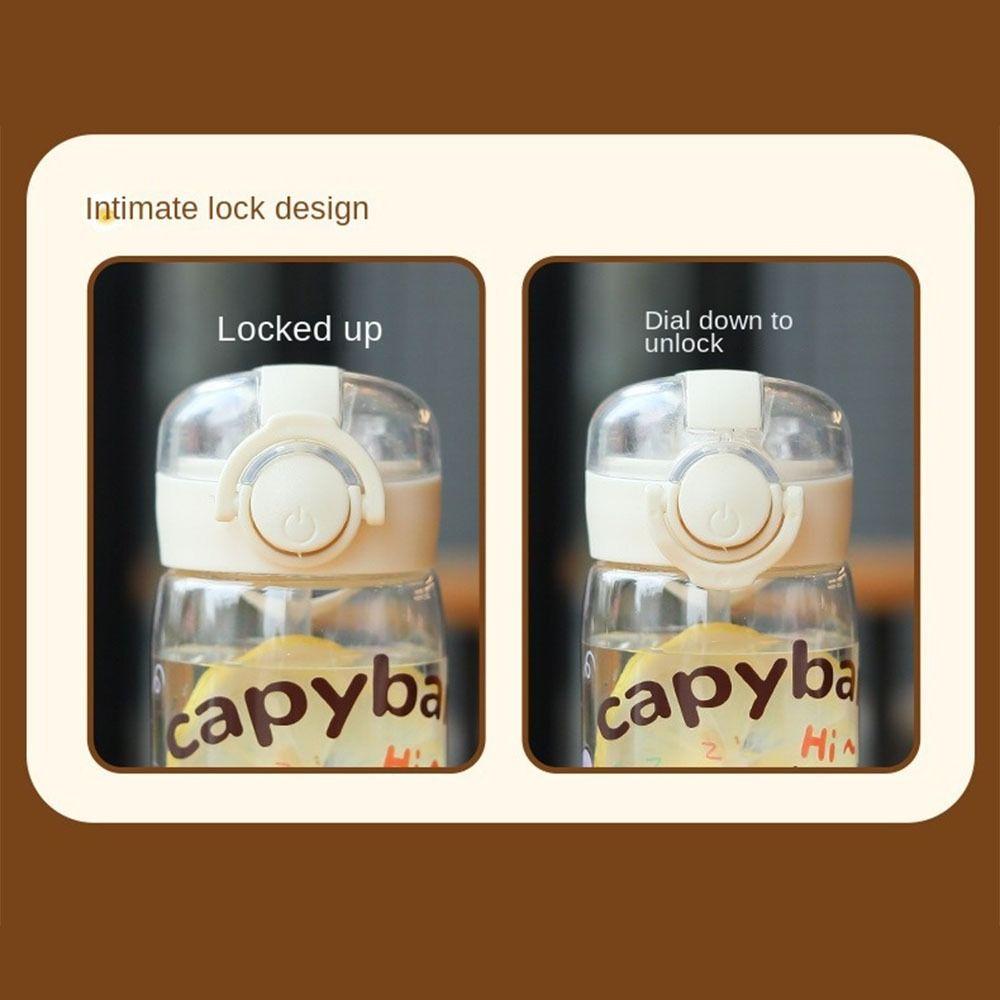 Transparent Capybara Water Bottle 400ml Plastic Water Bottle Cute Capybara Drinking Bottle  Juice