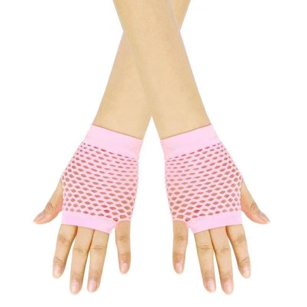 Elastic Short Fishnet Gloves Web Design Punk Rock Gloves Fingerless Mesh Gloves  Party Club