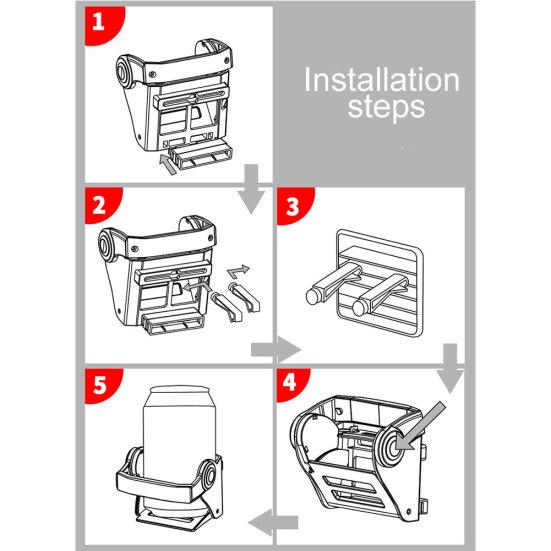 Nastavitelný držák ventilačního otvoru do auta Stojan na pohárek na nápoje s držákem na láhev
