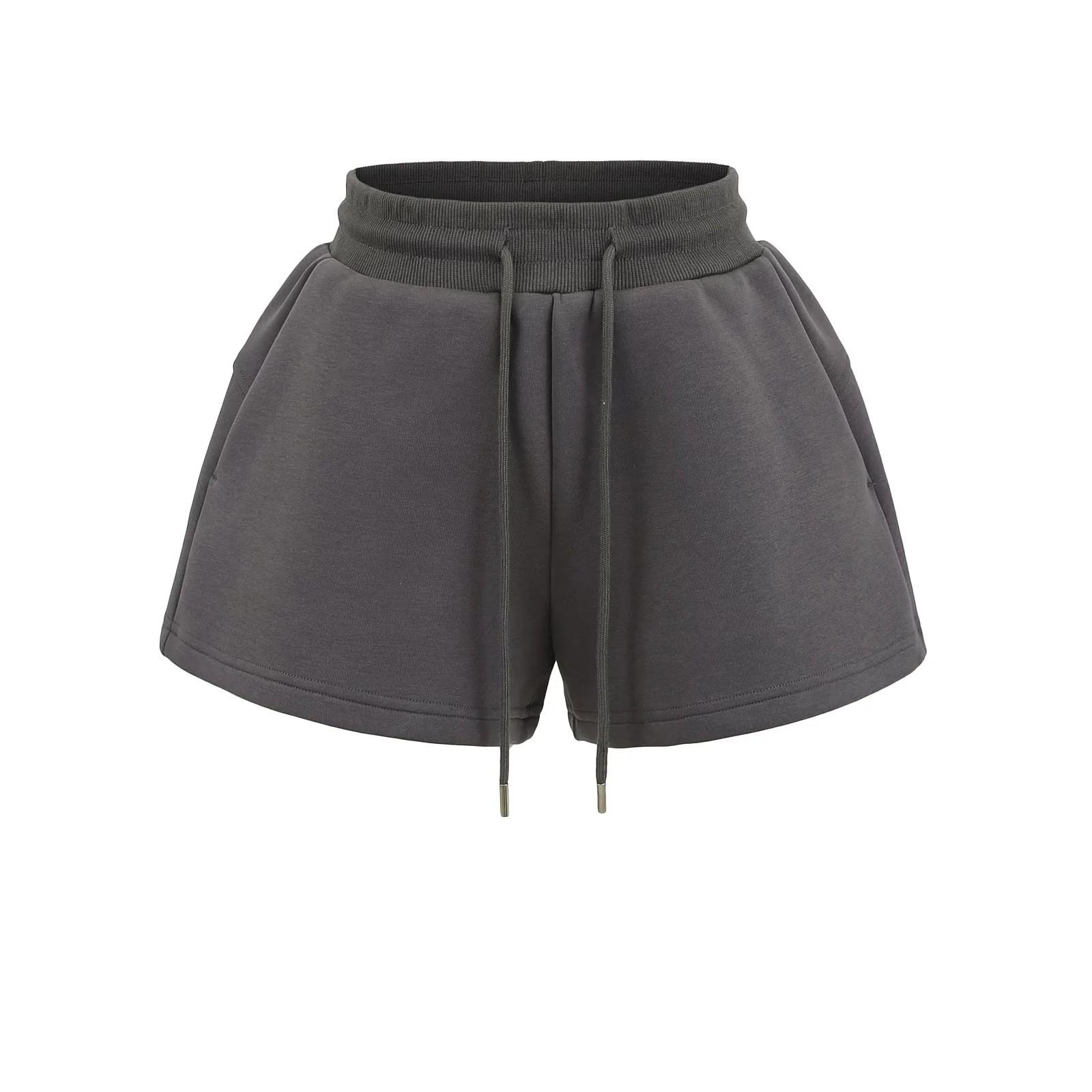 

Повседневные брюки для йоги в американском стиле: Летние свободные шорты для фитнеса на открытом воздухе 2025 Small темно-серого