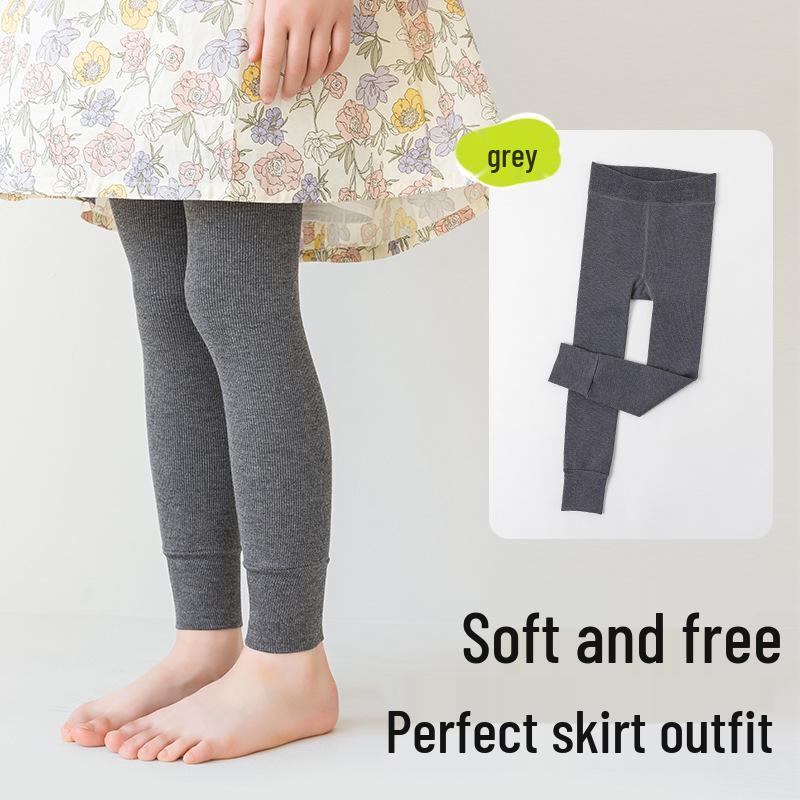 Dziewczęce Wszechstronne Bawełniane Legginsy 9/10 w Jednolitym Białym Kolorze na Wiosnę/Jesień