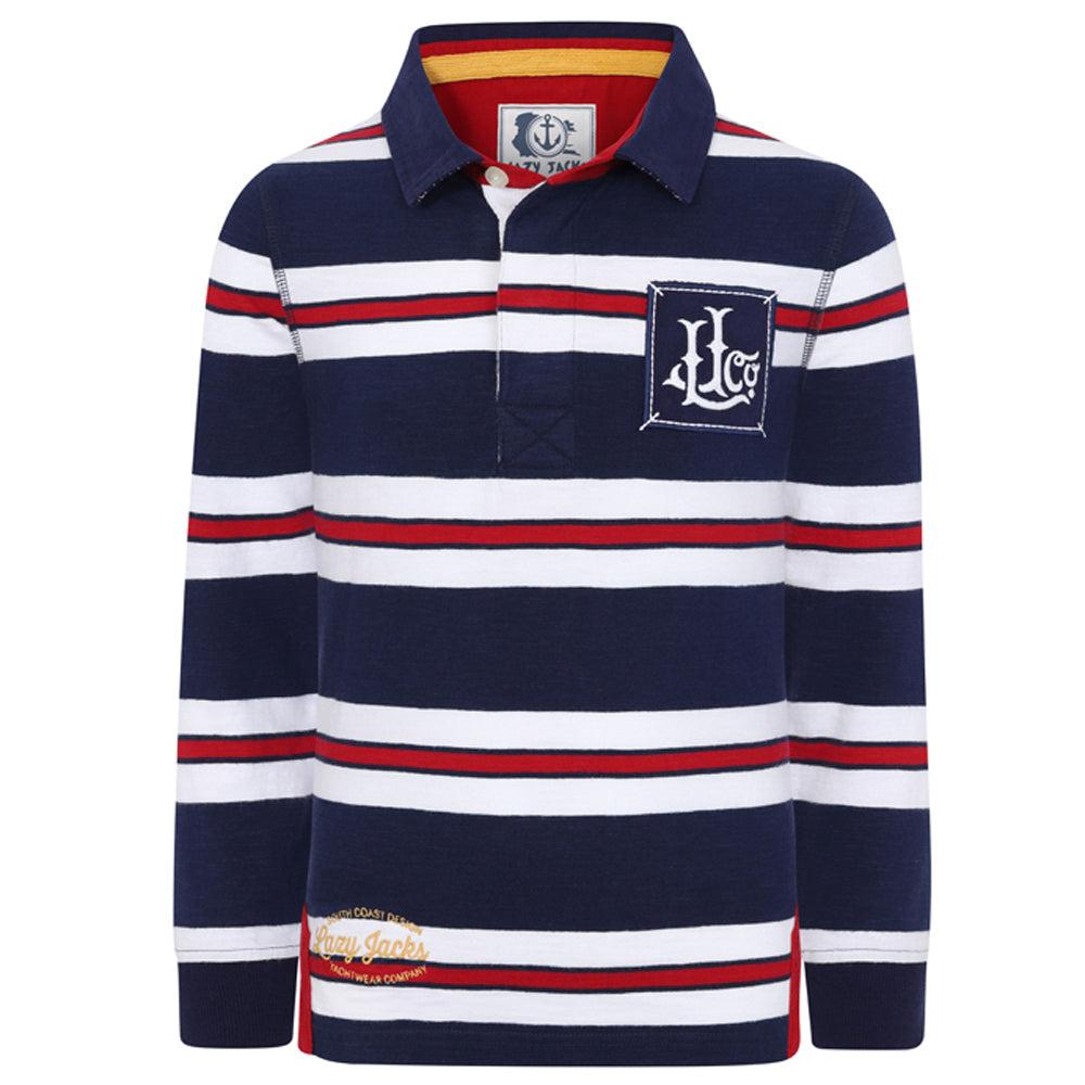 Lazy Jacks Jungen Gestreiftes Rugby-Shirt