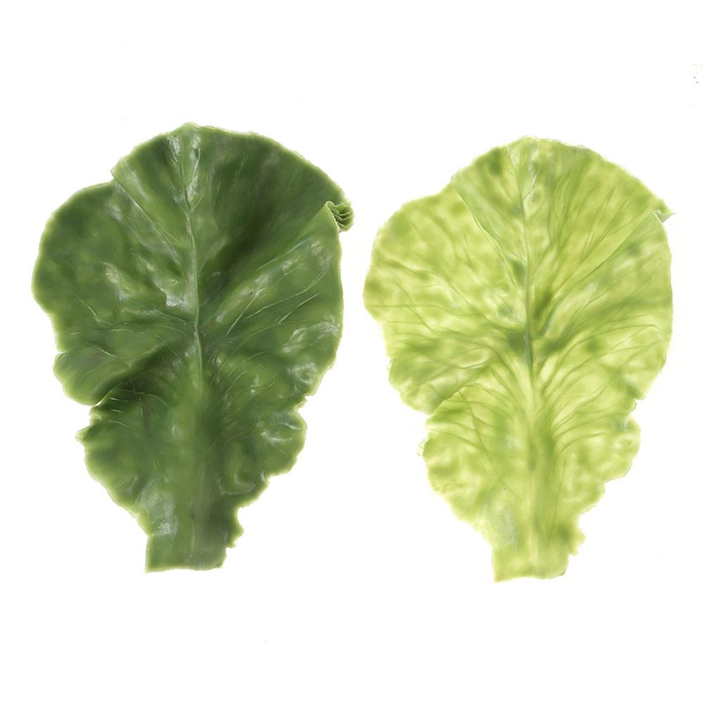 Plastic Fake Lettuce Leaves Green Realistic Salad Green Vegetables  Party Decoration
