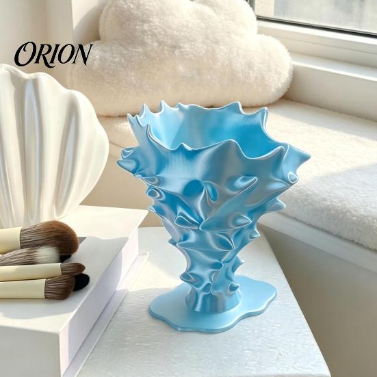 Non Fragile Tabletop Vase Creative 3D Printed Flower Vase, Modern Decorative Minimalist Container, Elegant Aesthetic for Living Room Artistic