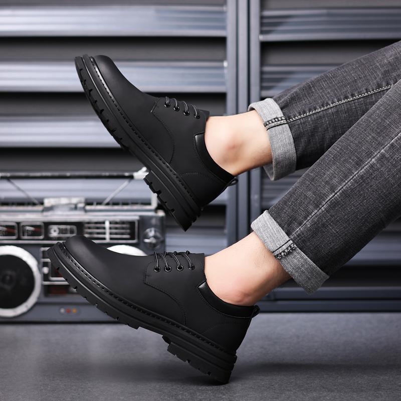 Fashion Fashion men's thick soled shoes Retro and high-quality genuine leather Casual business or partyDerby Luxury Adult Shoes New