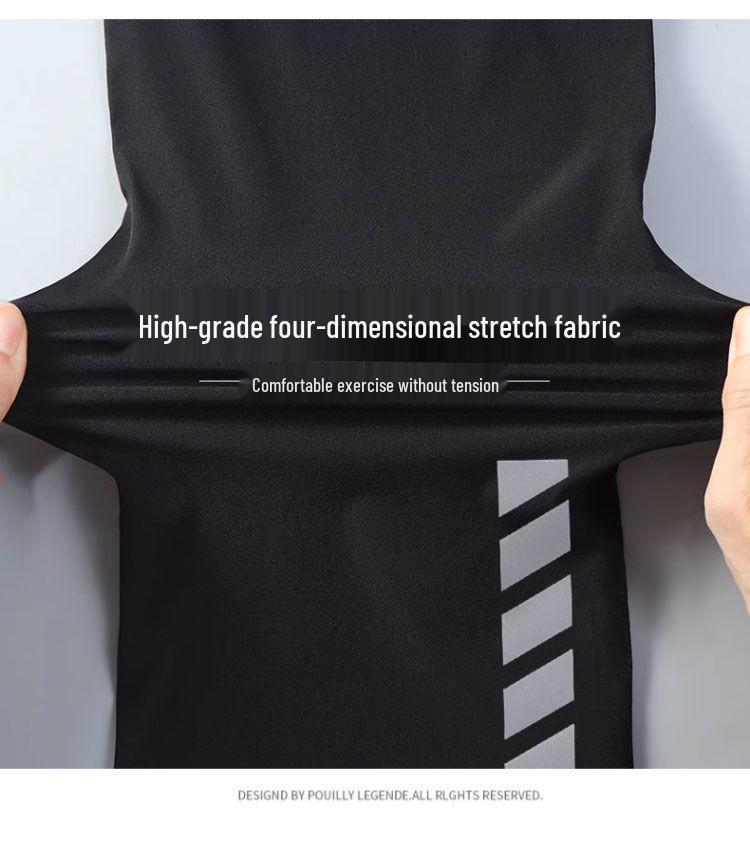 Men's Quick-Dry Sports Suit: High-Elastic Fitness Tights for Running, Training, Basketball, Cycling, Morning Jogging - Perfect for Spring & Autumn.
