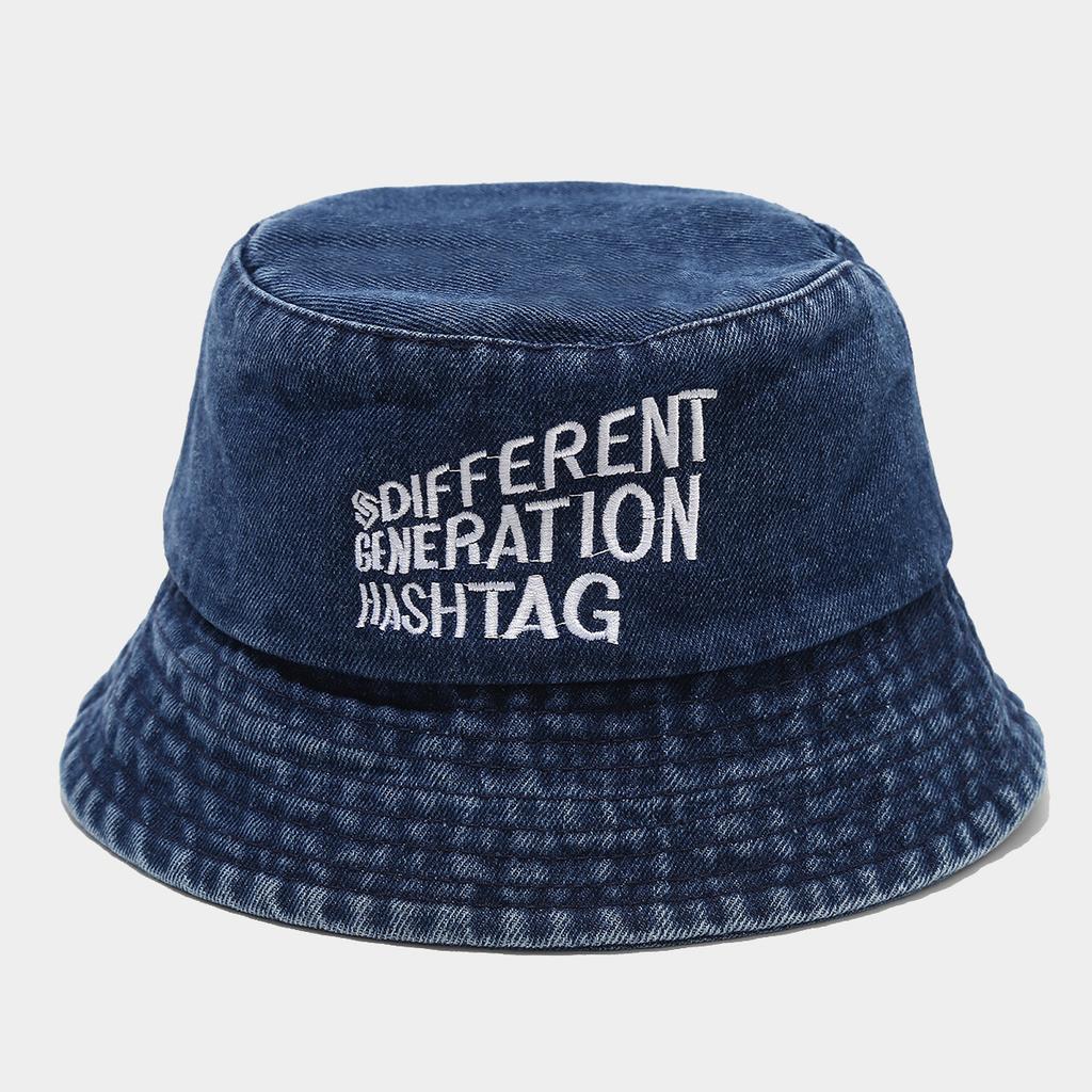 Fashion Summer Demin Cotton Bucket Hat Woman Man Trendy Sun Fisherman Cap Unisex Adult Beach Letter Panama Hats