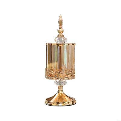 Multifunctional Metal Glass Canister with Lid Decorative European Jar Storage Container for Home Decoration HX6C