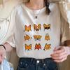 Womens T-Shirt 90S Harajuku Graphic Dogs Animal Funny White Print T-Shirt O Neck Simple Casual Women Top Ladies T-Shirt