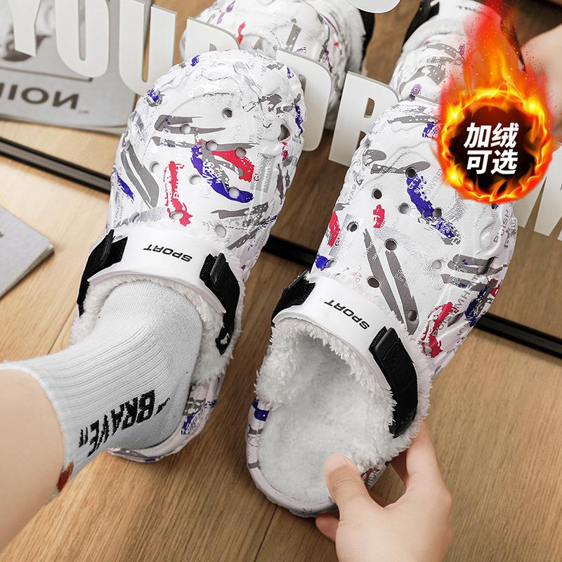 Winter und Sommer zwei Tragevarianten abnehmbarer Beutelkopf Strandschuhe leichte große Größe Lochschuhe Sandalen mit weicher Sohle Herrenschuhe