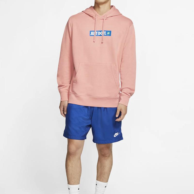 Nike Casual Sport Hoodie Pullover Men Sweatshirt Pink CJ9952-606
