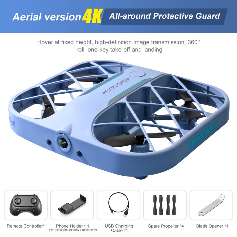 Mini Drone With 4k Professional Camera Air Hover 360° Roll Wide-Angle Camera Portable Long Life Remote Control Helicopter Toy