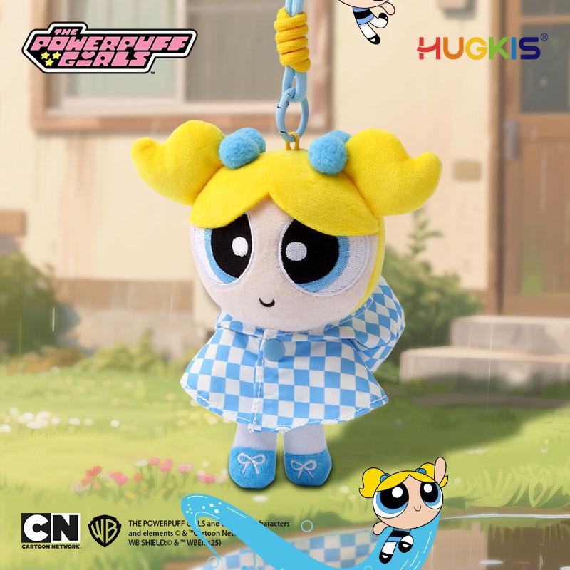 The Powerpuff Girls Plush Keychain With Checkerboard Pattern For Backpack Decor And Gifts