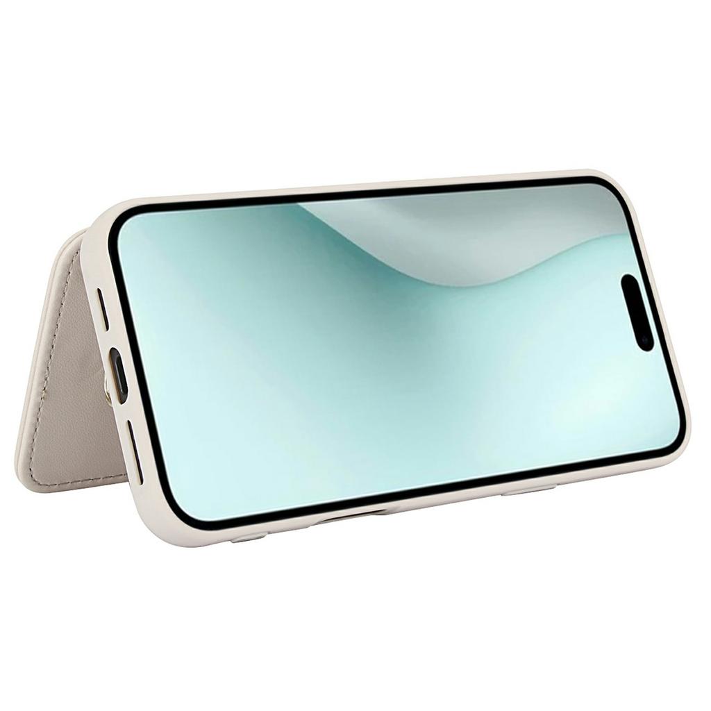 For iPhone 17 Case Card Slots Leather Coated TPU Flower Phone Cover with 2 Straps