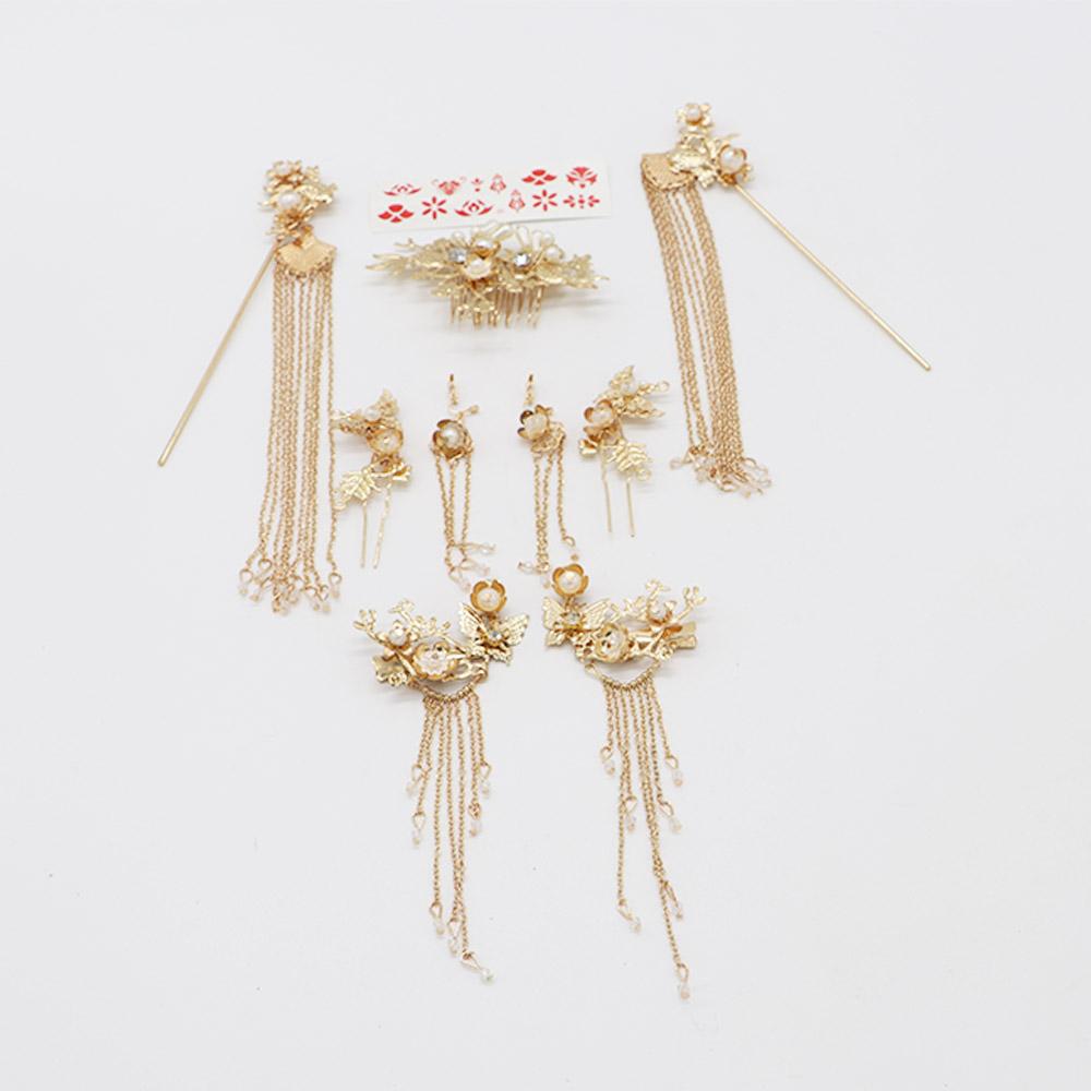 

Расческа для волос с жемчужной кисточкой, жемчужная палочка для волос, женские аксессуары для волос, китайский набор шпилек, инструмент для дизайна прически C