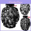 Vibrant 3d Print Skull Hooded Sweatshirt For Men And Women With Soft Breathable Material