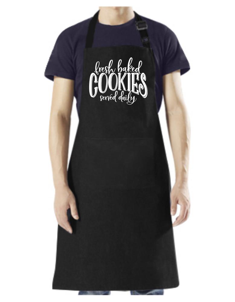 Fresh Baked Cookies Served Daily - Apron with Pockets, and Adjustable Neck Unisex T-Shirt S