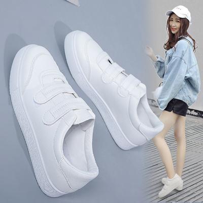 Trend Koreanische Version von Klettverschluss-Flachboden-Mode-Board-Schuhe Damen 2024 Frühling und Herbst Explosion Freizeit Sport Student Weiße Schuhe