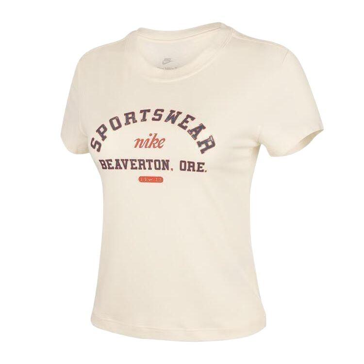 (WMNS) Nike Sportswear Phoenix Slim Short Sleeve T-Shirt Pale Ivory Women s HV4975-110 S