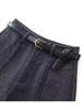 2025 Women's High-Waisted Three-Quarter Bootcut Shorts, Slimming, Versatile, Dark Gray/Black, Loose Fit