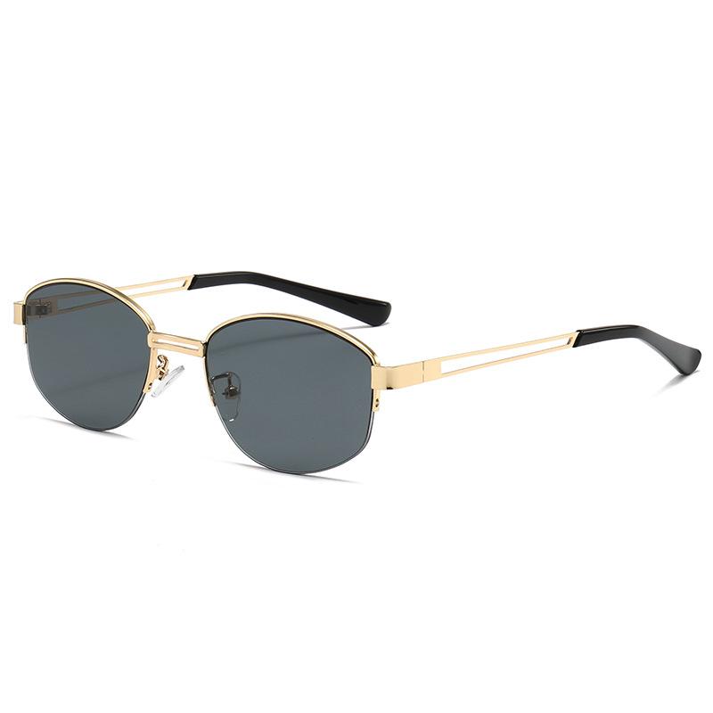 

Sun Glasses For Women Fashion Semi Rimless Oval Sunglasses Outdoor Photography Accessory Eyeglasses Vacation Party Eyewear золотой