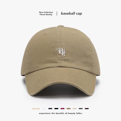 Hat Women's Spring Outdoor Soft Top Letter Embroidery Men's Baseball Cap Fashion Versatile Curved Brim Washed Cap Tide