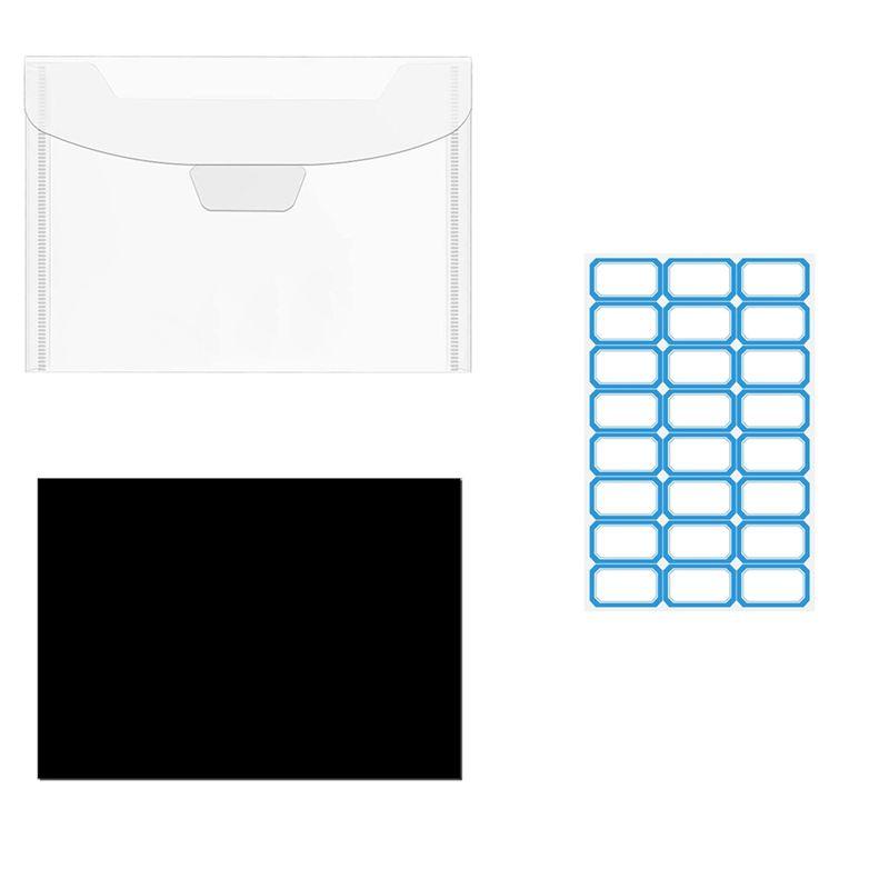 

M-Modern-52 Pcs Clear Stamp Bag With Rubber Magnetic Sheets Resealable Plastic Storage Pocket Envelope Case чёрный