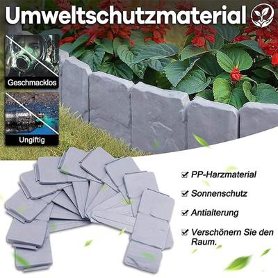 Q1JB 5/10/20 buc imitație de piatră efect gard de gazon grădinărit bordură interblocare pat de flori bordură plante margine iarbă