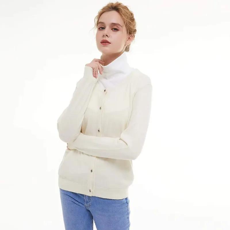 Perfect Match Womens Turtleneck Fake Collar Ramadan Islamic Hijab Extensions Solid Color Mock Neck Cover Half Top Detachable Hijab Neck Warme