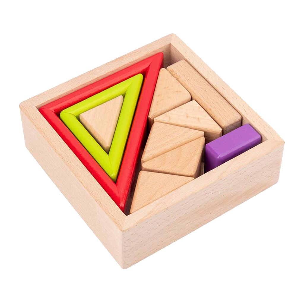 Wooden Rainbow Stacking Game Learning Toy Geometry Building Blocks Educational Toys for baby Toddlers