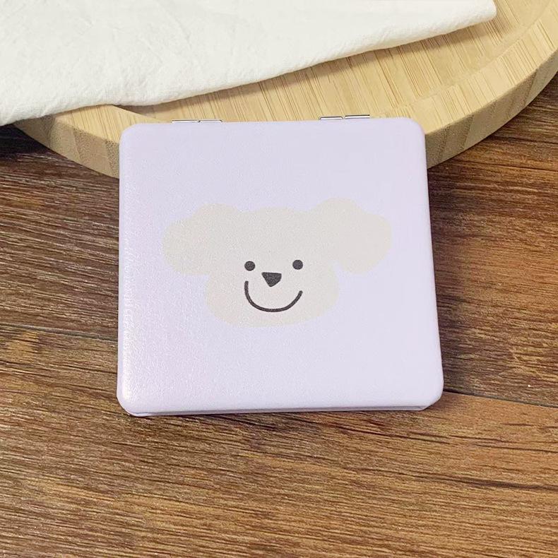 Glänzender Quicksand-Schminkspiegel, tragbarer Vergrößerungshandspiegel, quadratisch, Make-up, stehend, Schminktisch, faltbarer Taschenspiegel, süßer kompakter Mädchenspiegel